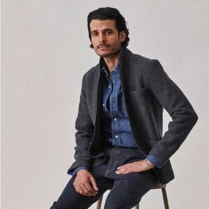 Buck Mason Charcoal Gray Men's Cardigan Sweater